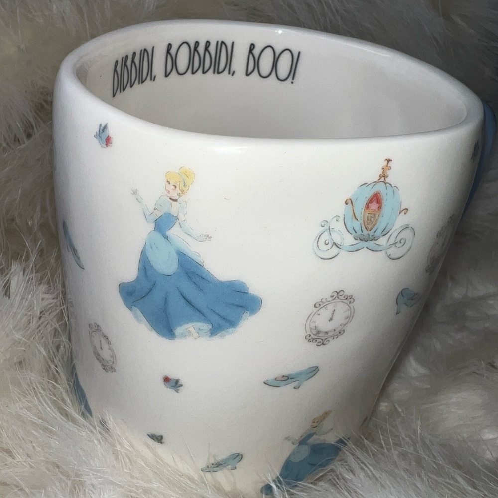 Rae Dunn Disney Cinderella Carriage Clock Slipper Bibbidi Bobbidi Boo Mug Cup XL